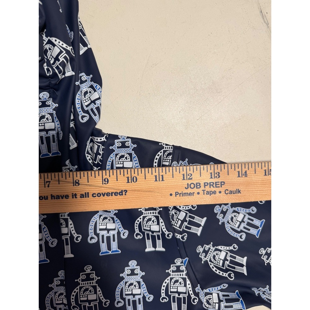 Kids Navy Robot Print Raincoat Hooded Waterproof Jacket Size 92 - Picture 15 of 16